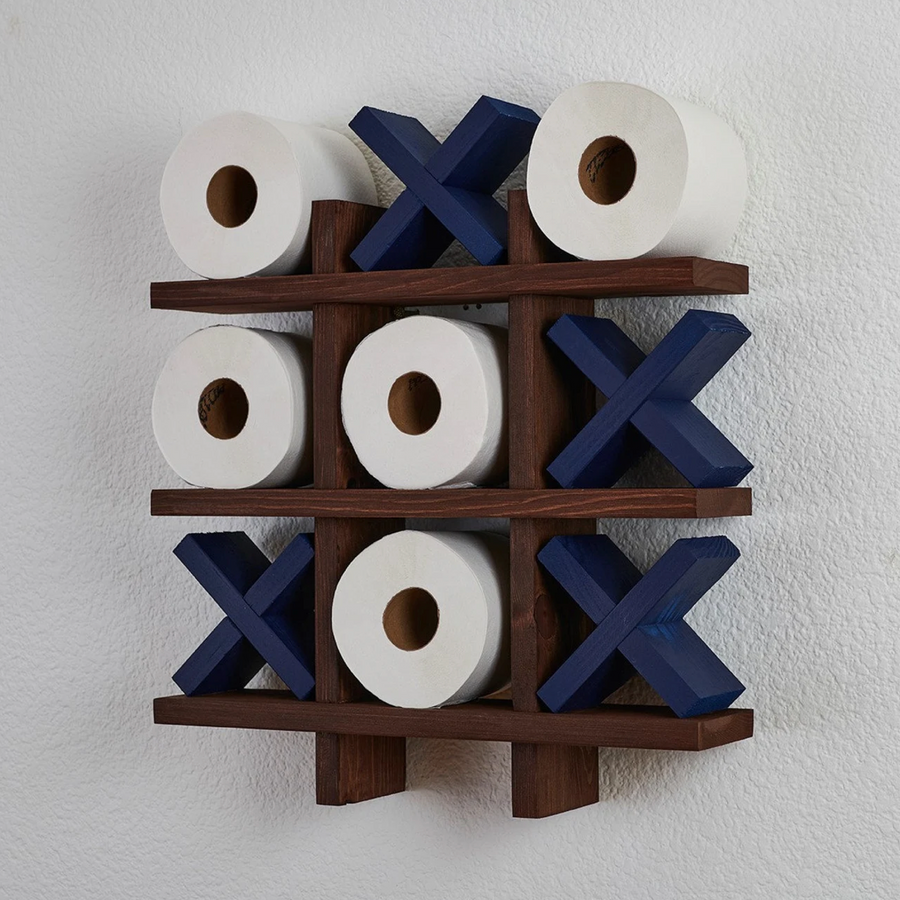 Tic Tac Toe Bath Roll Holder