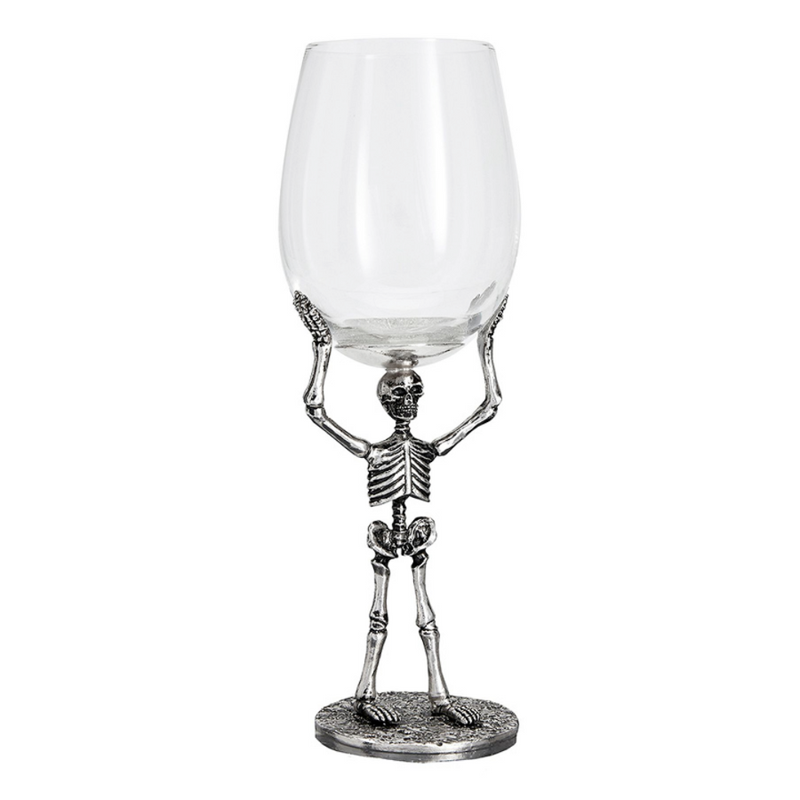 Stemmed Skeleton Wine Glass—Thrill Your Guests With These Glasses Perfect For a Spooky Spritz or Haunted Harvest