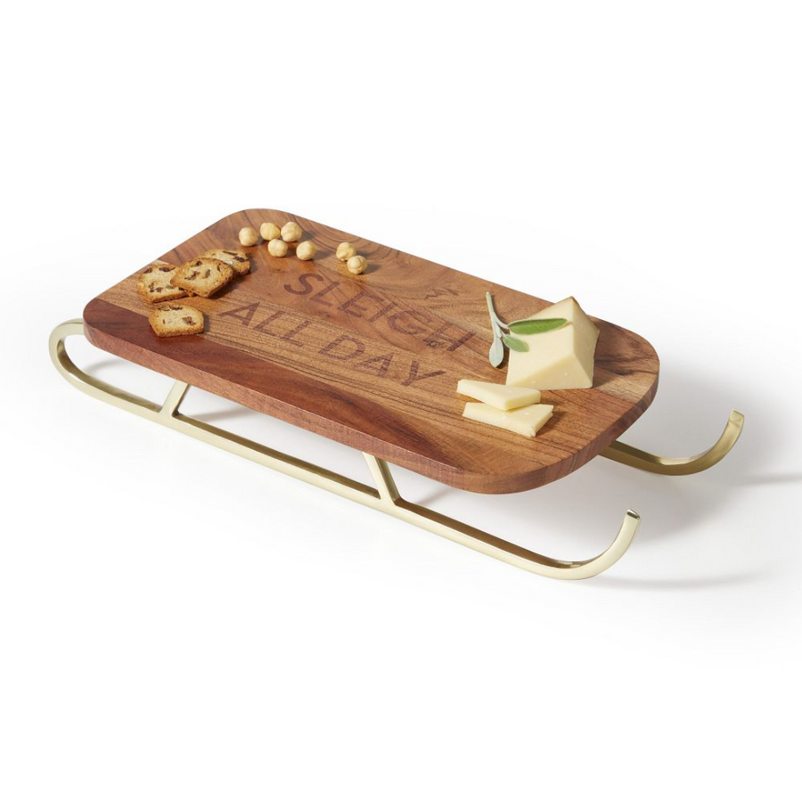 Wood Sleigh Cheese Board—A Holiday Centerpiece That Slays