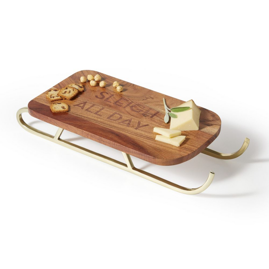 Wood Sleigh Cheese Board—A Holiday Centerpiece That Slays I Give Cool