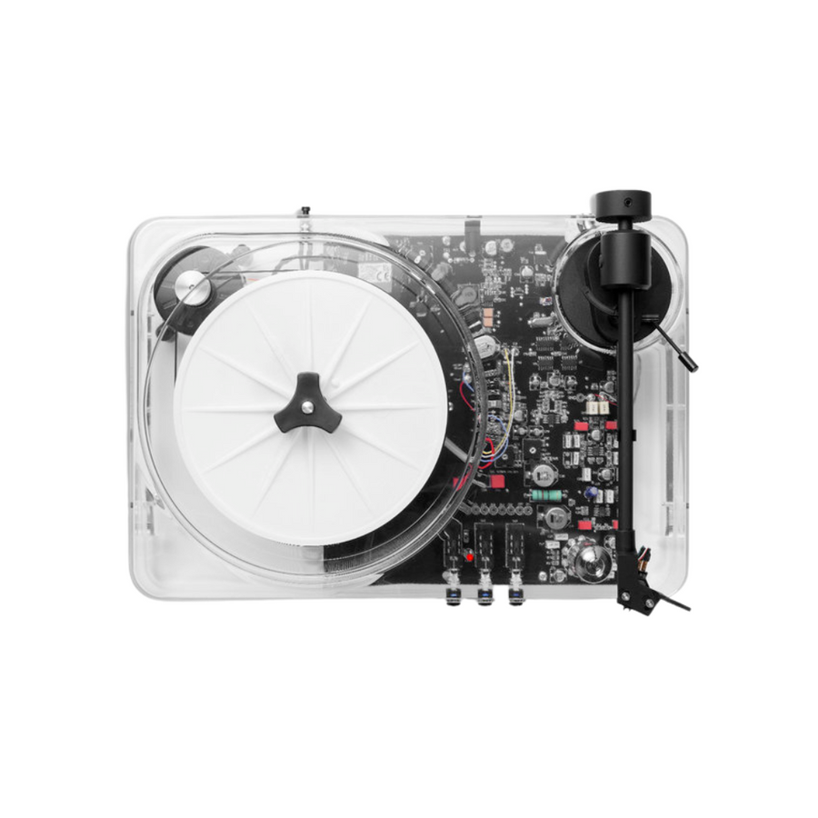 Gearbox Transparent Turntable—A Plug And Play Table In a Compact, Transparent Aesthetic