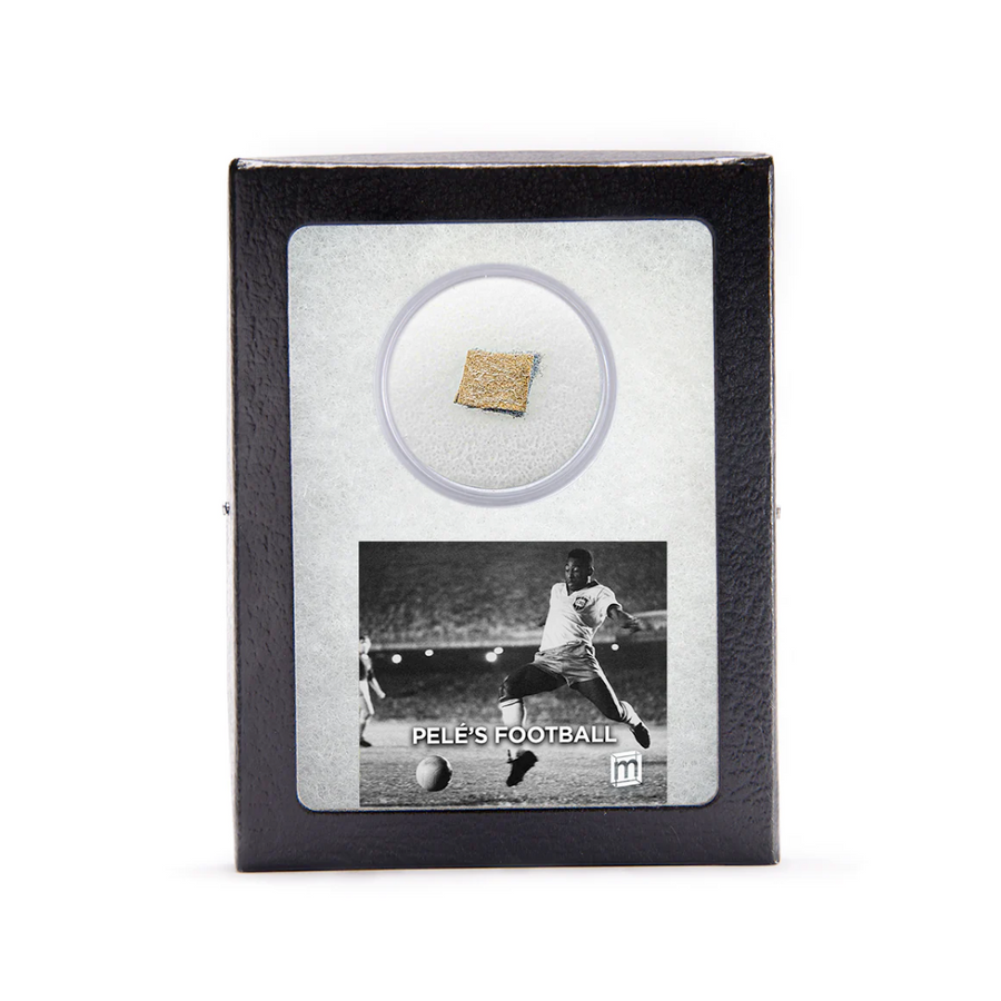 Pelé's Football Swatch Frame—Own A Piece of History With A Section From a Leather Practice Ball used by Pelé