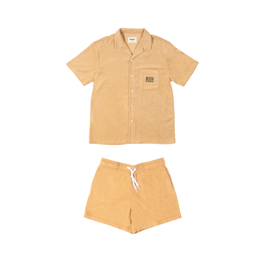 Duvin Design Terry Buttonup + Shorts Cabana Set—Ultra-soft Cabana Sets For Stylish and Comfortable Summer Travels