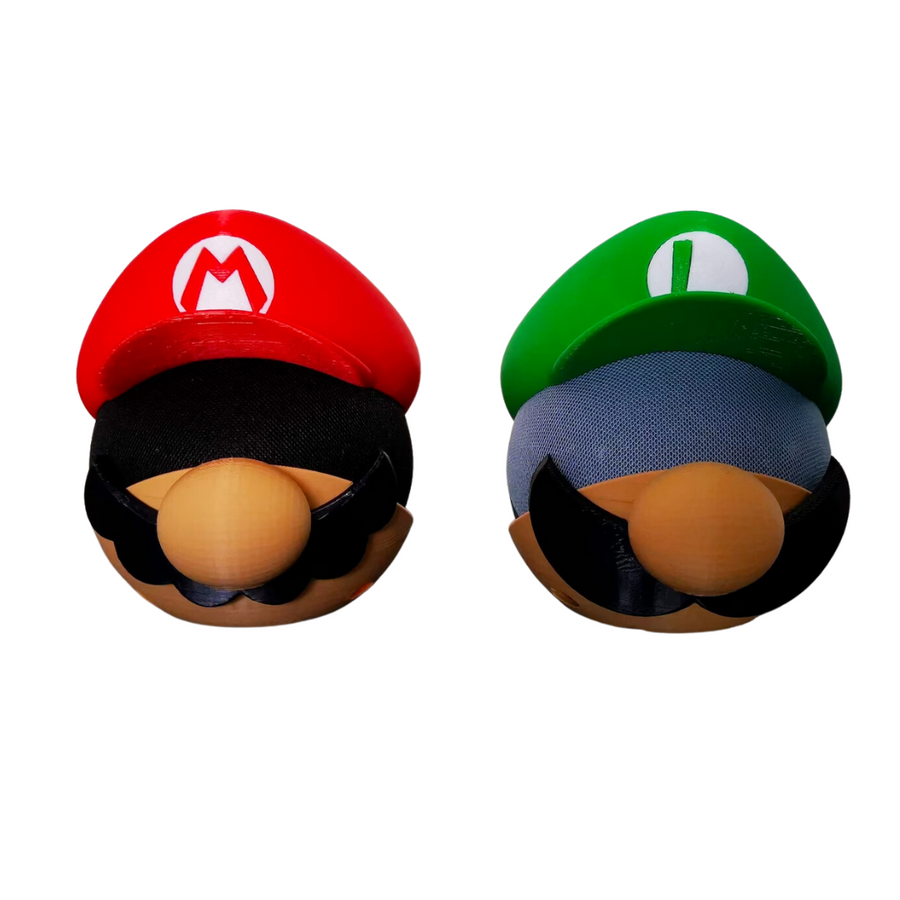 Mario and Luigi-Inspired Echo Dot Holder—Designed Like The Classic Brother Duo We Love, These Are A Fun Way To Level Up Your Smart Speaker