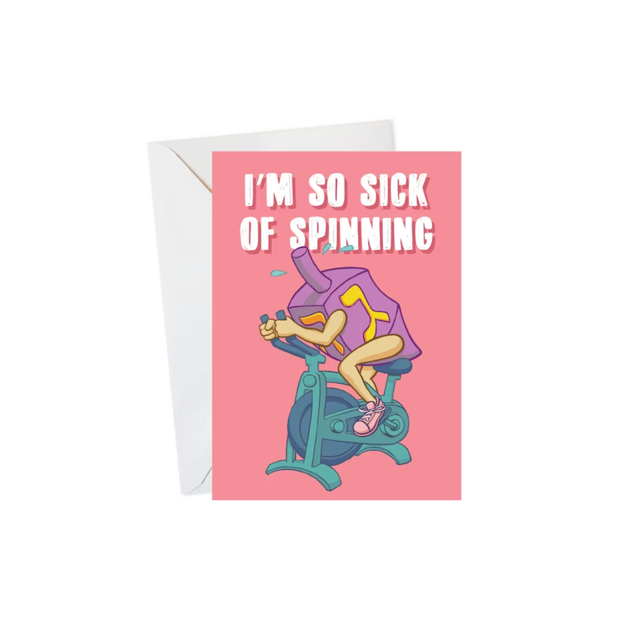 Spin Class Dreidel Hanukkah Card—Strap Into Hanukkah Mode With 8 Crazy Nights of Spinning