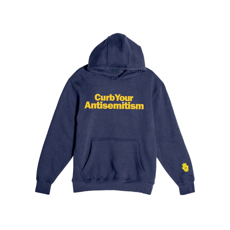 Hamsa Club Curb Your Antisemitism Hoodie—A Reminder Inspired by Curb To Promoting Tolerance and Combatting Antisemitism In All Its Forms