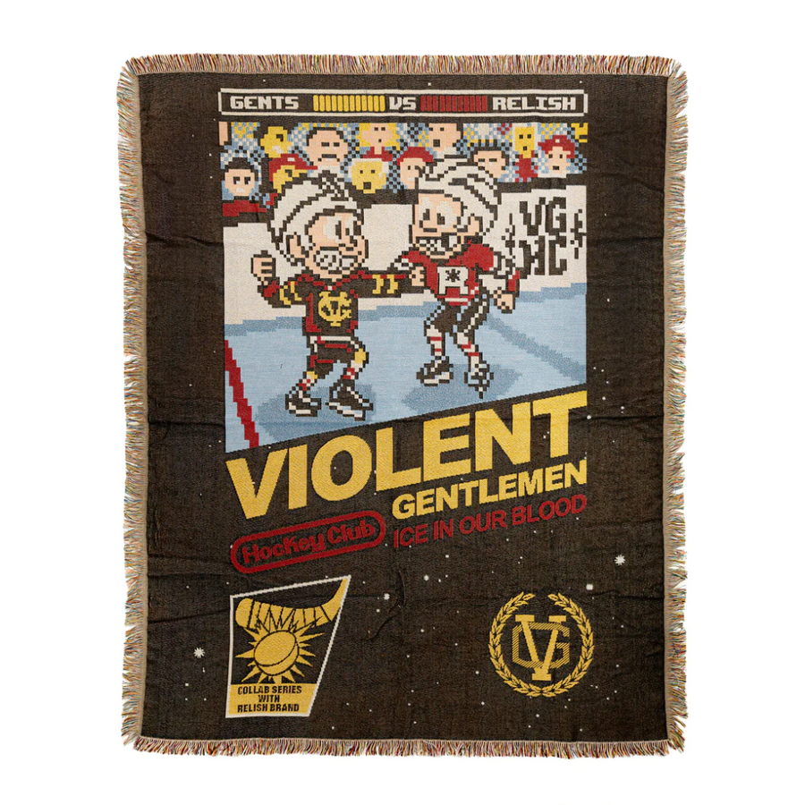 Violent Gentlemen 8-Bit Jacquard Blanket—From The Backyard, To The Couch, Straight To The Rink,  Cozy With Your Blanket