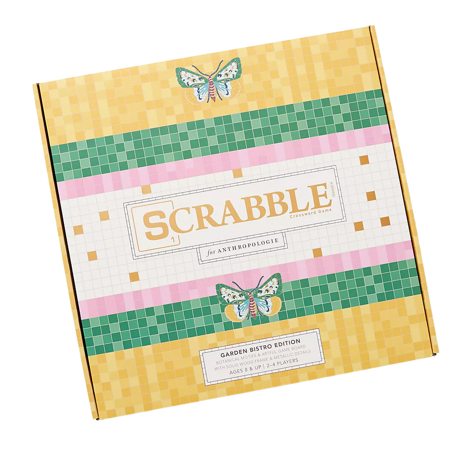Scrabble (Anthropologie Edition)—This Special Edition of Scrabble Features a Beautiful Garden Bistro Design and Elegant Details, from a Raised Letter Grid to a Foil-Stamped Scorepad