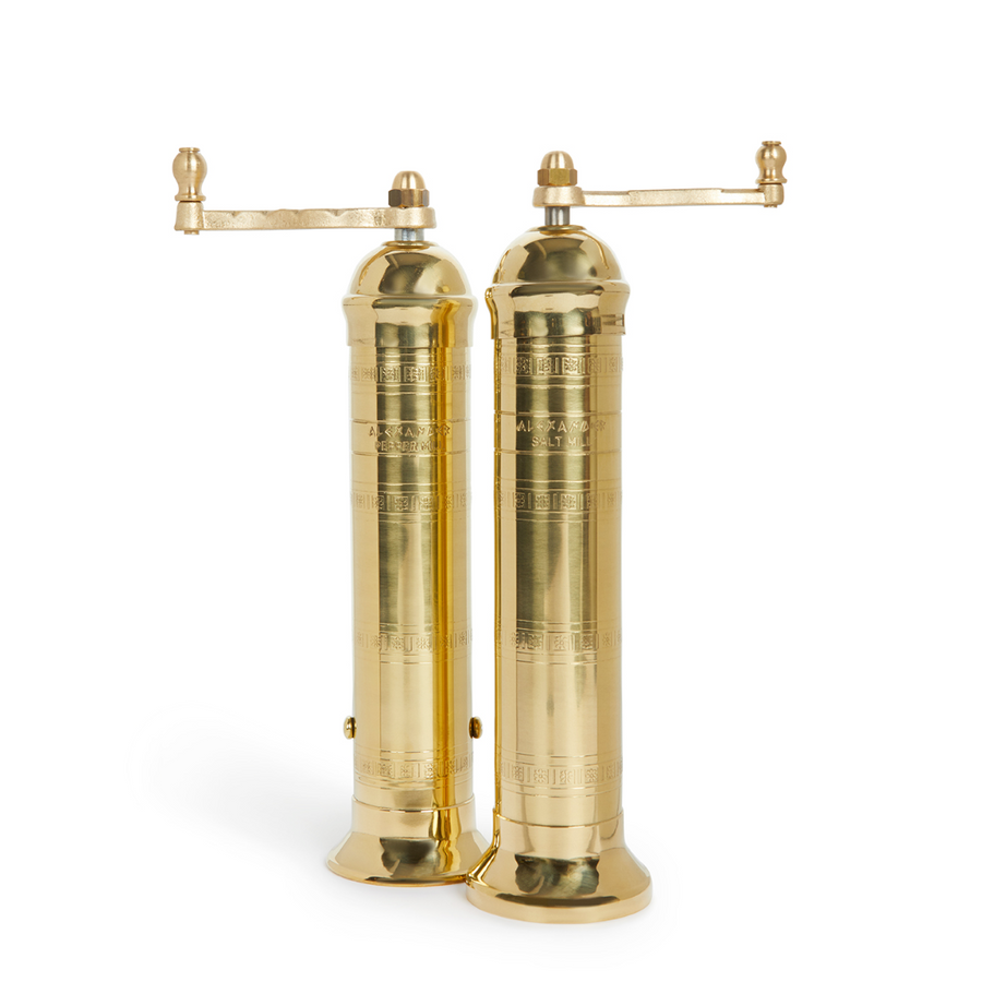 Brass Salt & Pepper Grinder—Handcrafted Mills Produced by a Family-Run Company Based in Northern Greece since 1977