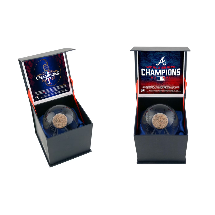 MLB World Series Champions Game-Used Dirt—This Incredibly Unique Piece Of Memorabilia Features Game-Used Dirt From The World Series And Includes A Certificate Of Authenticity