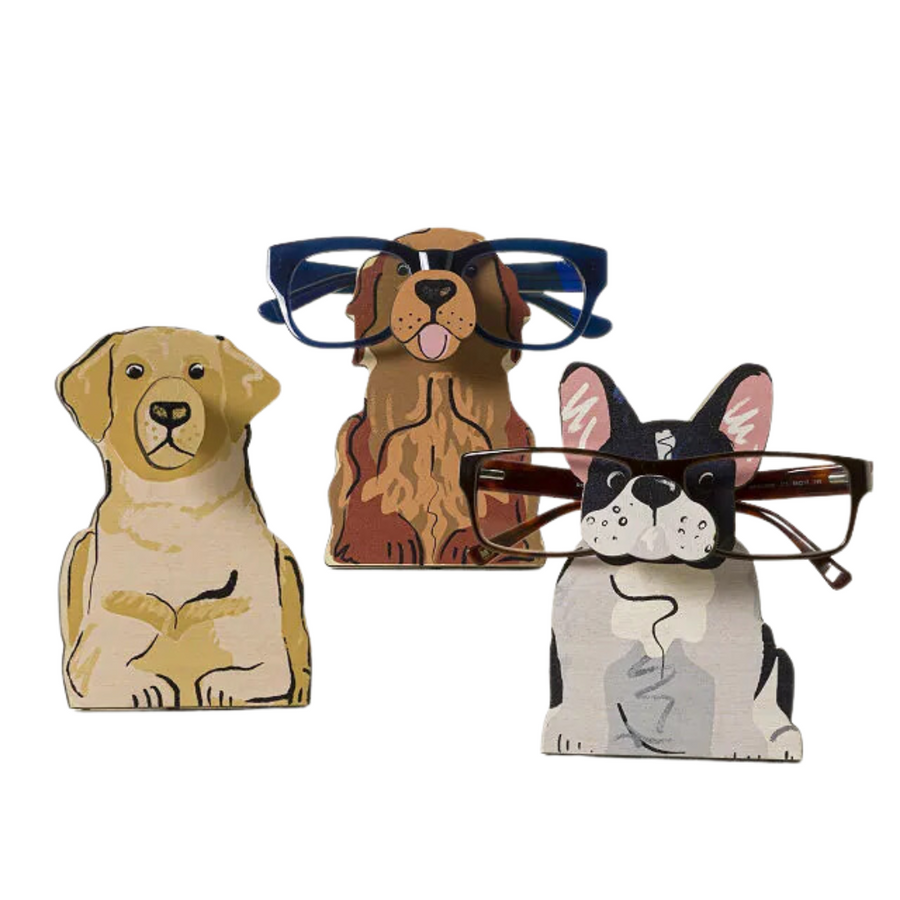 Custom Dog Eyeglass Holder—These Pups Will Sit, Stay, and Hold Your Glasses at Attention—No Treats Required