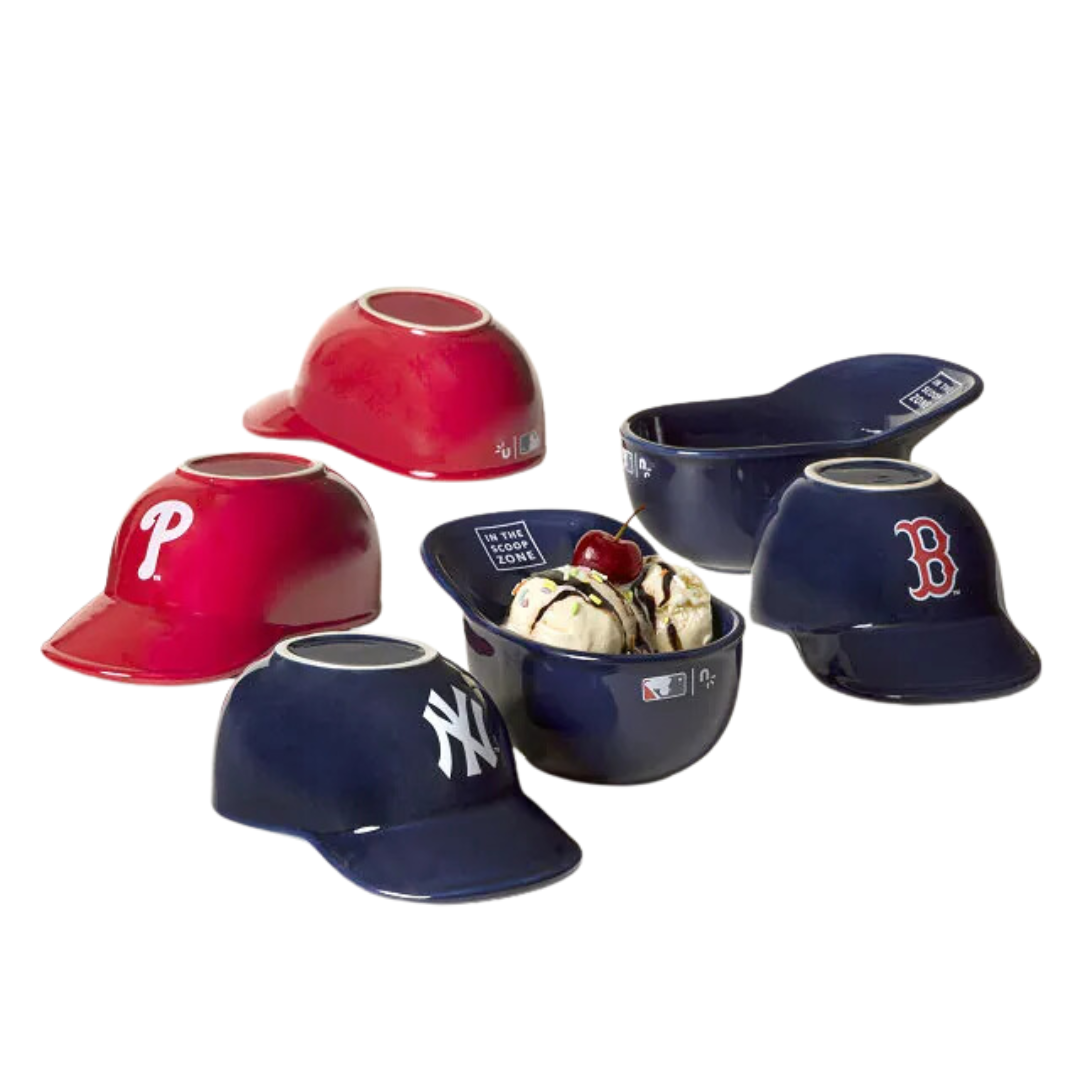 MLB Sundae Slugger Ceramic Ice Cream Bowl Set