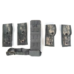 MOLLE II Pistolman Set Leg Extender & 4 x 9mm Magazine Mag Pouches (UCP)