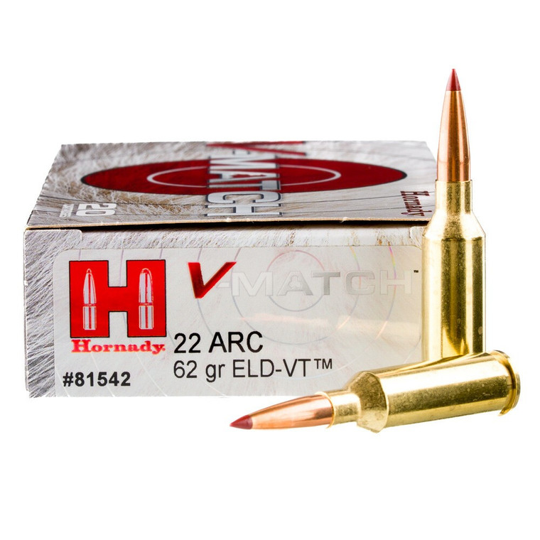 Hornady 22ARC 62gr ELD-VT