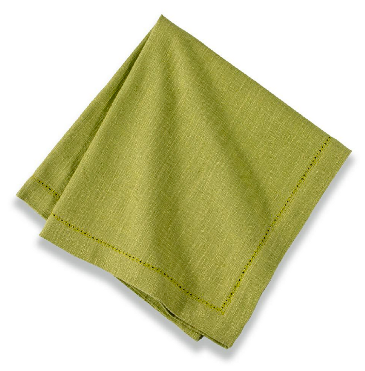 Cotton Hemstitch Napkin Kiwi Green, Set of 6