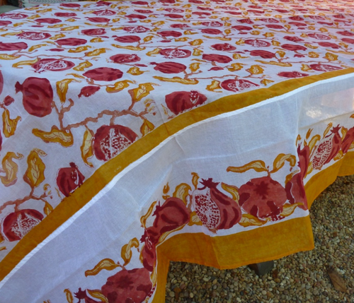 Pomegranate Yellow Organza Tablecloth