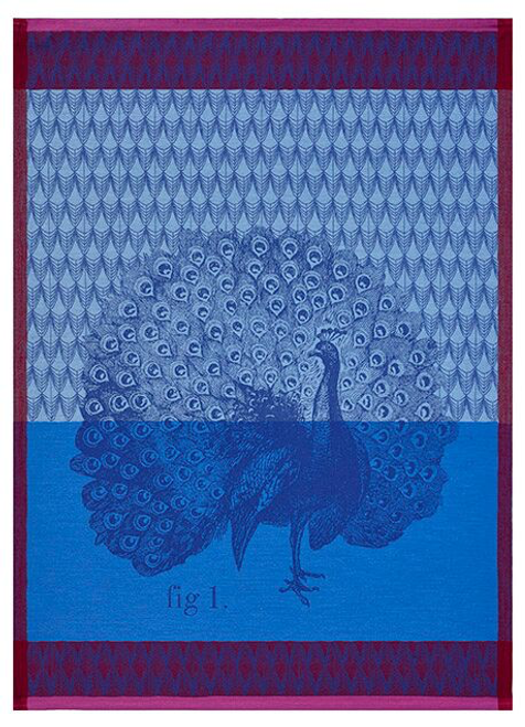 Planche Animaliere Peacock Kitchen Towel Azure