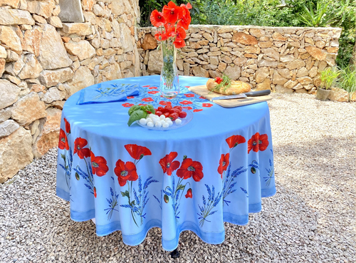 Coquelicot Poppies Ligh Blue 