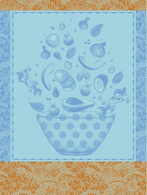 Salade d'Ete, Blue Kitchen Towel 