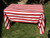 Coated Red Stripe Tablecloth  60" x 98" 
