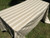 Coated Light Beige Stripe Linen Tablecloth  60" x 98" 