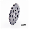 Light Weight Racing Series 18-tooth 420 drilled steel sprocket keeping rotational mass low on maximum displacement engines.