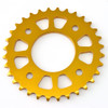Back side, gold hard anodized 32T 7075-T6 Aviation Grade Sprocket for MSX125 / GROM125 / MSX125 SF Back side, gold hard anodized 32T 7075-T6 Aviation Grade Sprocket for MSX125 / GROM125 / MSX125 SF