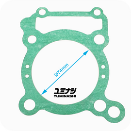 YUMINASHI CYLINDER BASE GASKET Ø74 / 0.6MM THICKNESS (APRILIA 4T LC 125/150/200 ENGINE TYPES) (CM222803-74A)