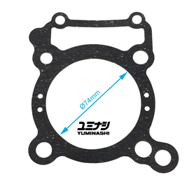 YUMINASHI CYLINDER BASE GASKET Ø74 / 0.8MM THICKNESS (APRILIA 4T LC 125/150/200 ENGINE TYPES) (CM222803-74B)