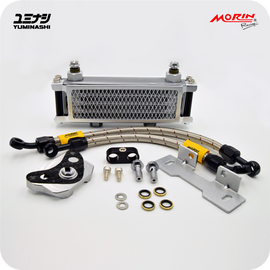 YUMINASHI EDITION MORIN 4-ROW OIL COOLER SET WITH MESH GUARD (WAVE110i) (15600-KWW-000)