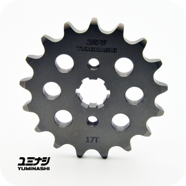 17-tooth 420 pitch front racing sprocket maximizing top-end cruising speed on Honda Wave 125 and Super Cub C125.