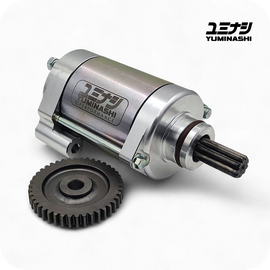 YUMINASHI | BILLET CNC HIGH PERFORMANCE STARTER MOTOR & GEAR SET (MSX / GROM / Z125 MONKEY / WAVE125...) (31200-KPW-901R)