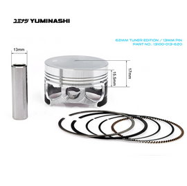 YUMINASHI 62MM TUNER EDITION PISTON SET (13MM PIN) (13100-013-620)