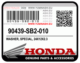 90439-SB2-010 | WASHER, SPECIAL (24X12X2.3) (PCX125 V1 OEM PARTS)