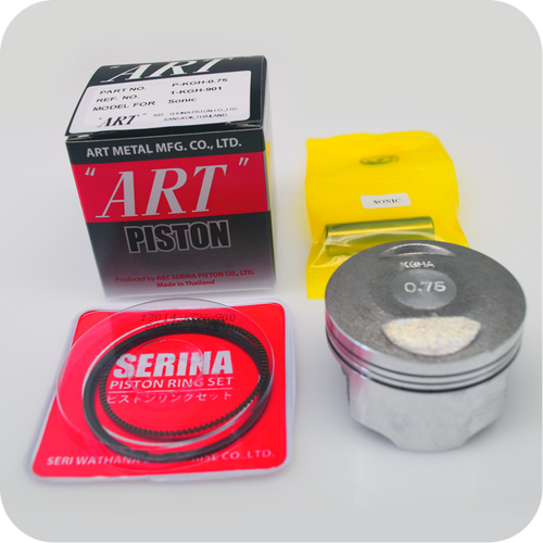 GENUINE "ART" 58.75MM (0.75) PISTON ASSY / 13MM PIN (CBR125R ('04- ) / SONIC125R / SONIC125RS) (K-KGH-0.75) (13104-KGH-315 / 13104-KGH-325) GENUINE "ART" 58.75MM (0.75) PISTON ASSY / 13MM PIN (CBR125R ('04- ) / SONIC125R / SONIC125RS) (K-KGH-0.75) (13104-KGH-315 / 13104-KGH-325)