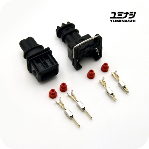 YUMINASHI MALE & FEMALE INJECTOR CONNECTOR SET (SCOMADI / PIAGGIO / VESPA / APRILIA...) (04322-IWP-182S)