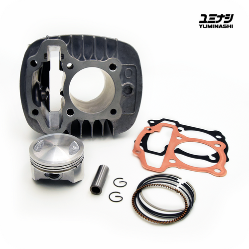YUMINASHI 140CC (53MM/12MM PIN) LIGHT BORE PISTON - VS - STOCK HONDA 2021 GROM125 PISTON YUMINASHI 140CC (53MM/12MM PIN) LIGHT BORE PISTON - VS - STOCK HONDA 2021 GROM125 PISTON