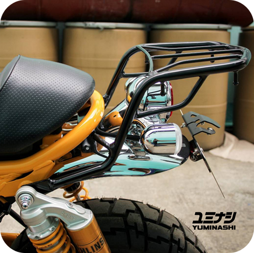 YUMINASHI REAR RACK, BLACK (STD) (Z125 MONKEY 4-SPEED & 5-SPEED) (81200-K0F-001ZB)