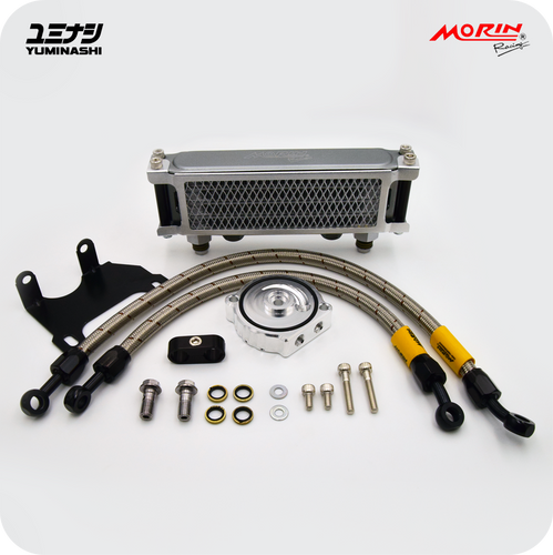 YUMINASHI EDITION MORIN 4-ROW OIL COOLER SET WITH MESH GUARD (KAWASAKI Z125 PRO) (15600-PRO-001) YUMINASHI EDITION MORIN 4-ROW OIL COOLER SET WITH MESH GUARD (KAWASAKI Z125 PRO) (15600-PRO-001)