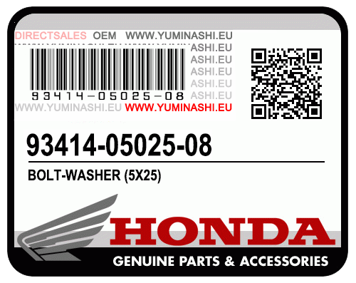 GENUINE HONDA BOLT-WASHER, 5x25 (MSX125 / GROM125) (93414-05025-08)