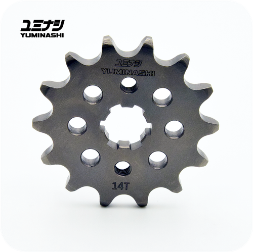Direct replacement 14-tooth 420 pitch front sprocket for classic Honda ST70 Dax and CT70 Trail restorations.