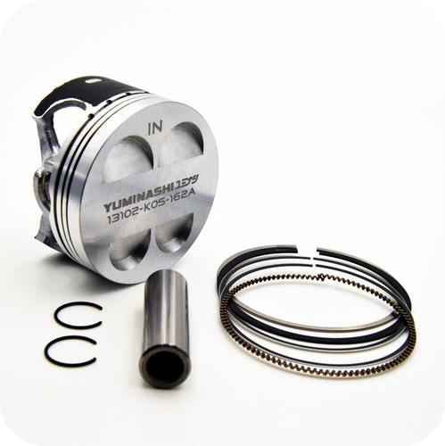 YUMINASHI 170CC / 62MM (4V) FLAT HIGH LIFT, HIGH COMP. PISTON SET (14MM PISTON PIN) (PCX160/ADV160/SH150i) (13102-K0S-160A)