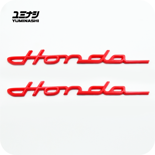 YUMINASHI RED LOWRIDER LOGO SET S600/S800 (2PCS/SET) FOR DAX, TRAIL & CHALY (75700-098-000R)