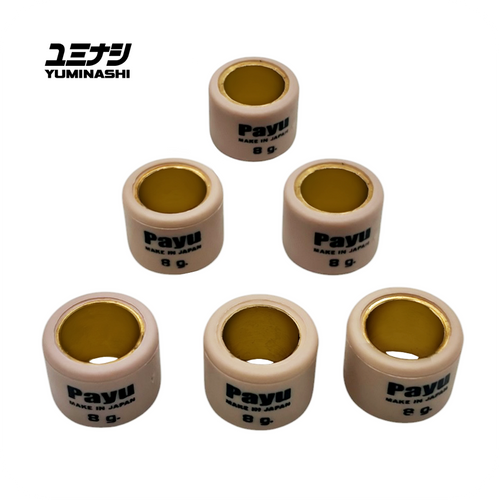 YUMINASHI 8 GR. ROLLER WEIGHT SET (Ø18x14) (6PCS/SET) (NAVI 110 | ACTIVA 110) (22123-KWP-08SPL)