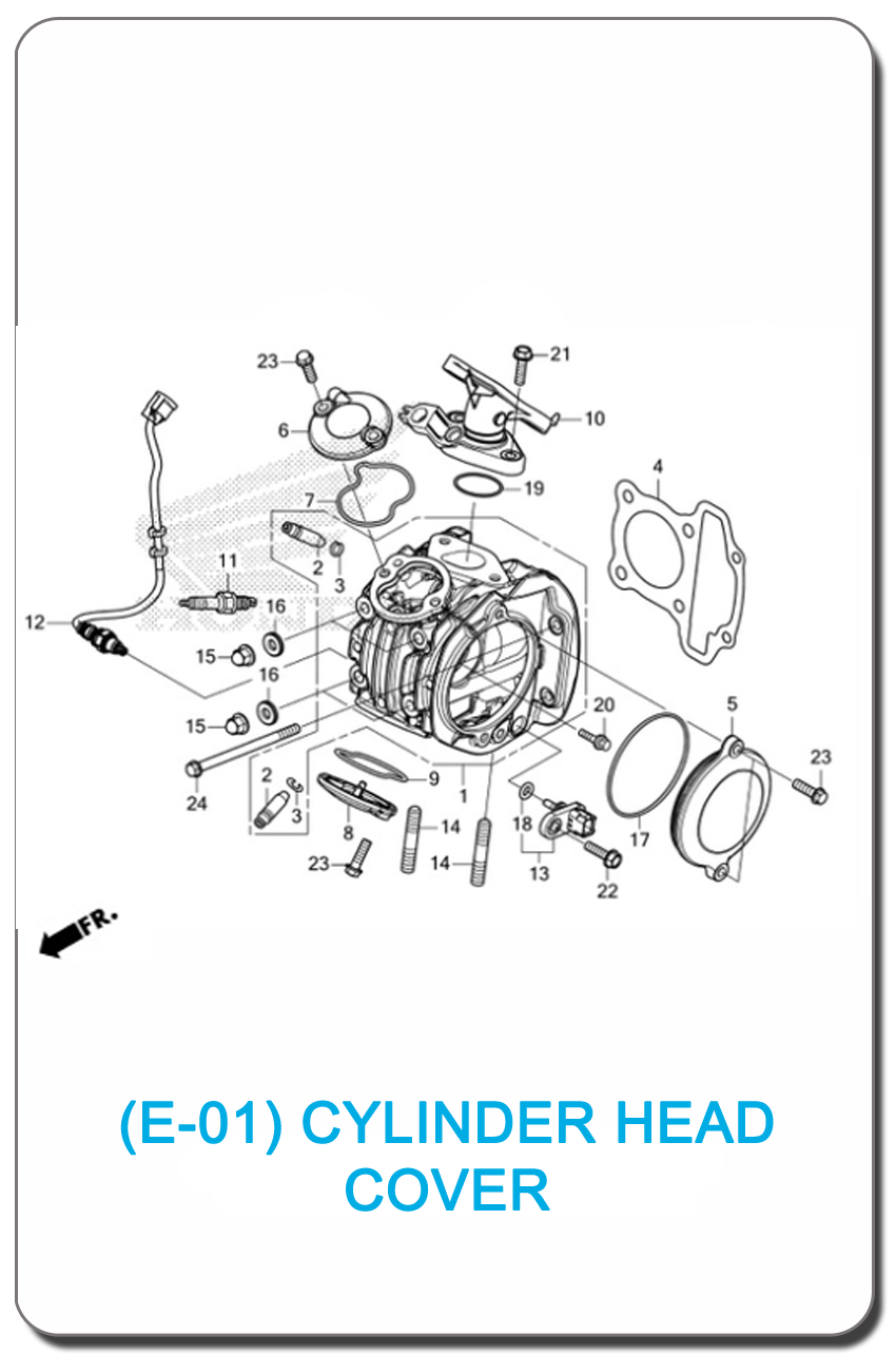 E-01-CYLINDER HEAD HONDA WAVE125i 2023 SMALL INDEX PICTURE