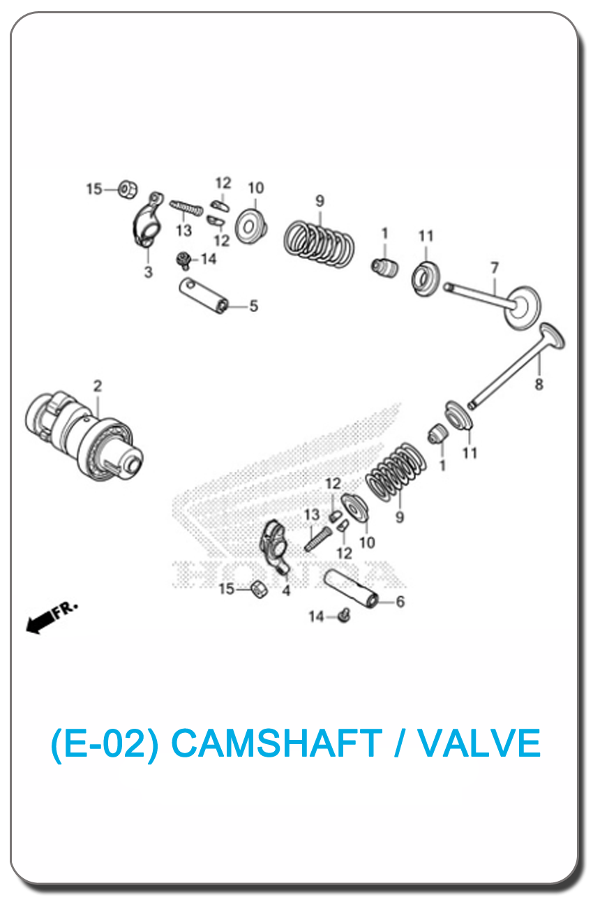 E-02-CAMSHAFT/VALVE HONDA WAVE125i 2023 SMALL INDEX PICTURE