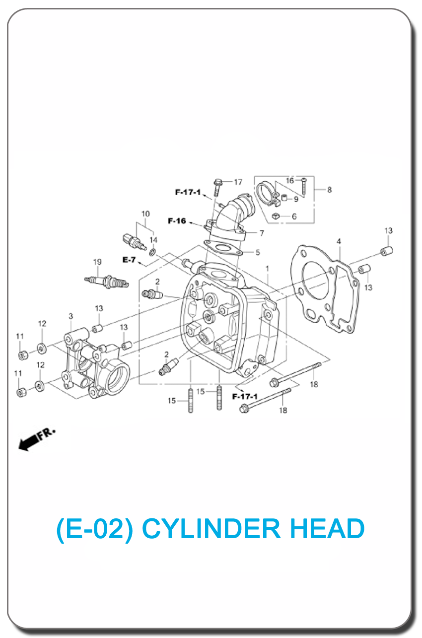 E-02-CYLINDER HEAD FOR HONDA CLICK110 2007 SMALL INDEX PICTURE
