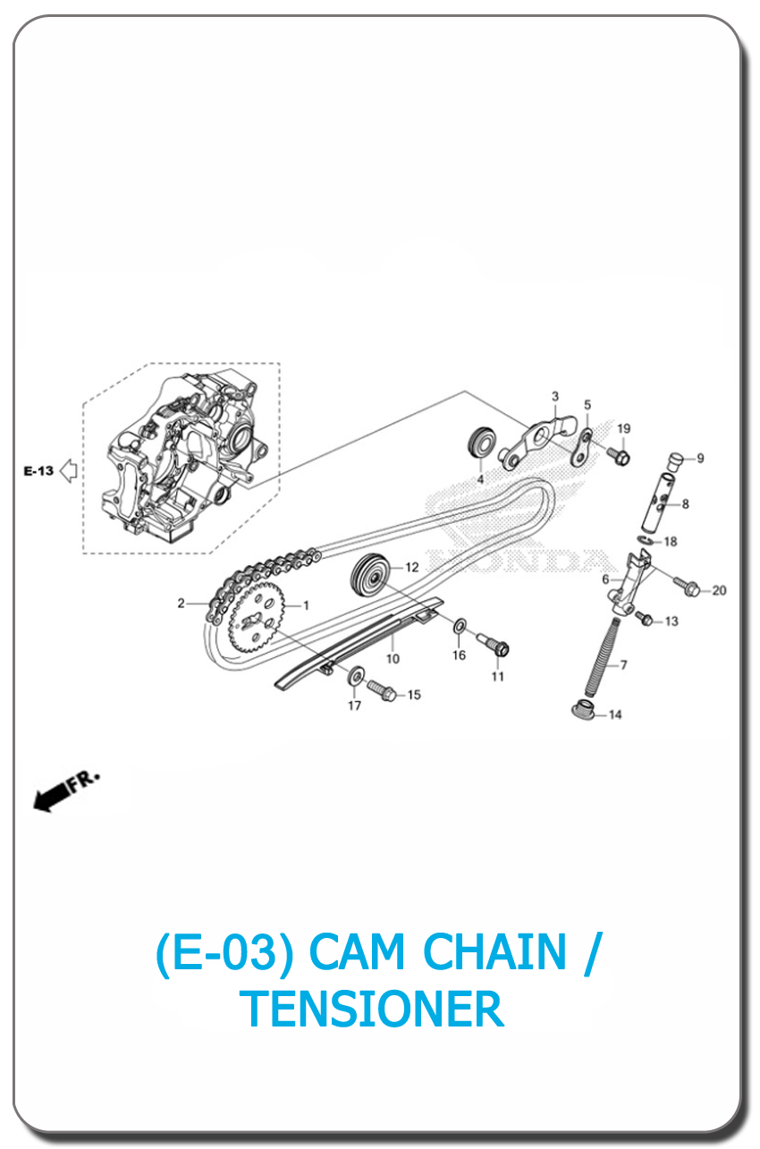 E-03-CAM CHAIN/TENSIONER HONDA WAVE125i 2023 SMALL INDEX PICTURE
