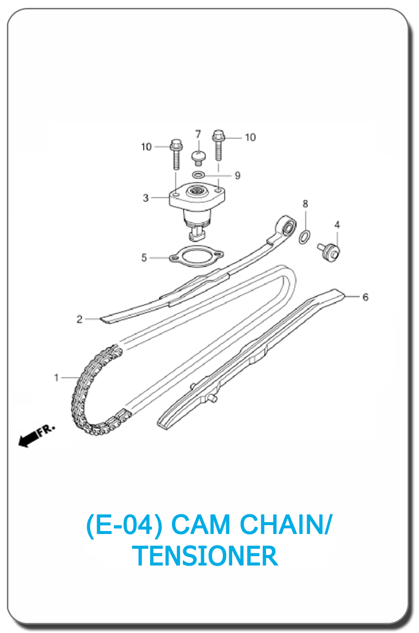 E-04-CAM CHAIN/TENSIONER FOR HONDA CLICK110 2007 SMALL INDEX PICTURE