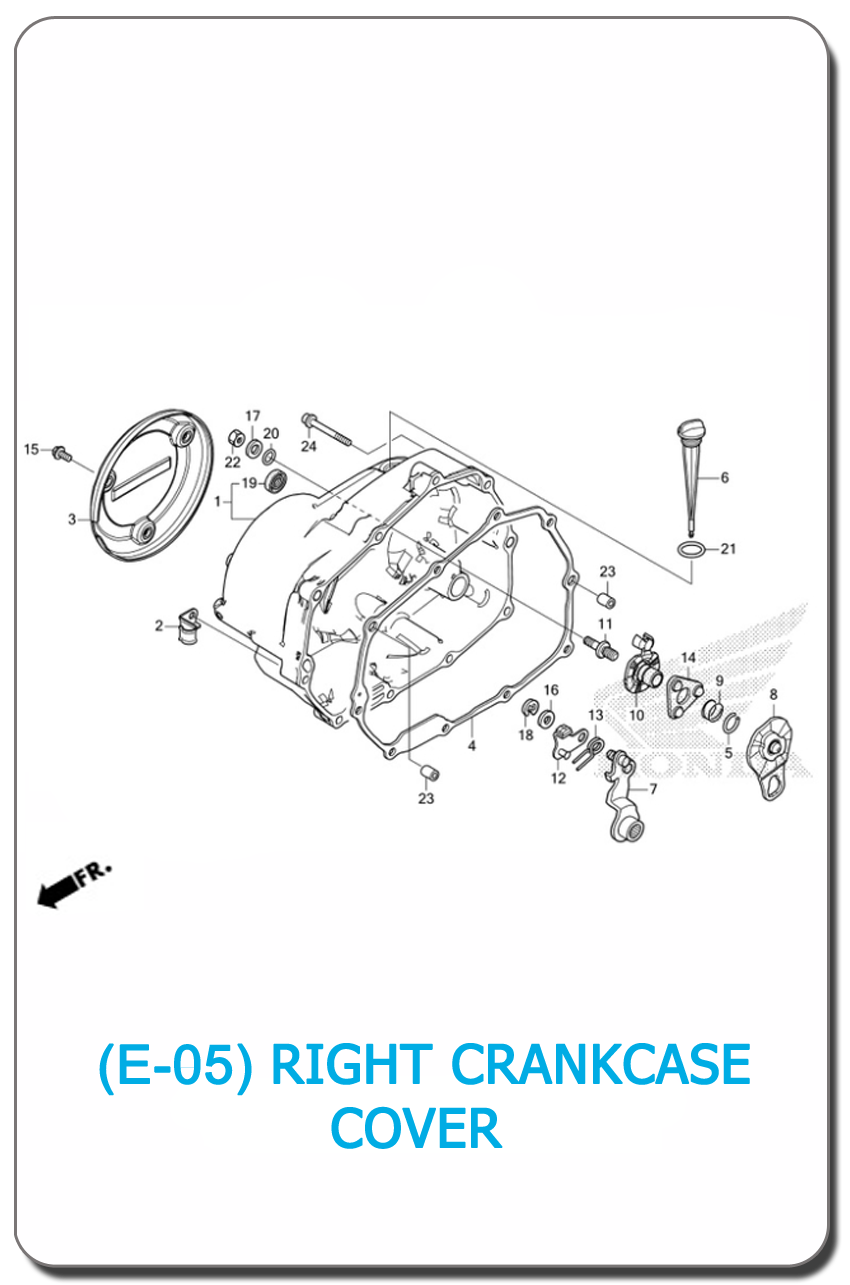 E-05-RIGHT CRANKCASE COVER HONDA WAVE125i 2023 SMALL INDEX PICTURE